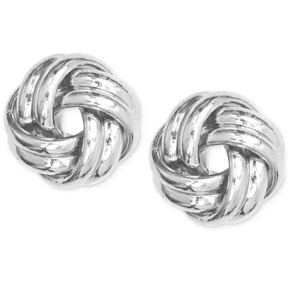 Anne Klein Silver Knot Earrings